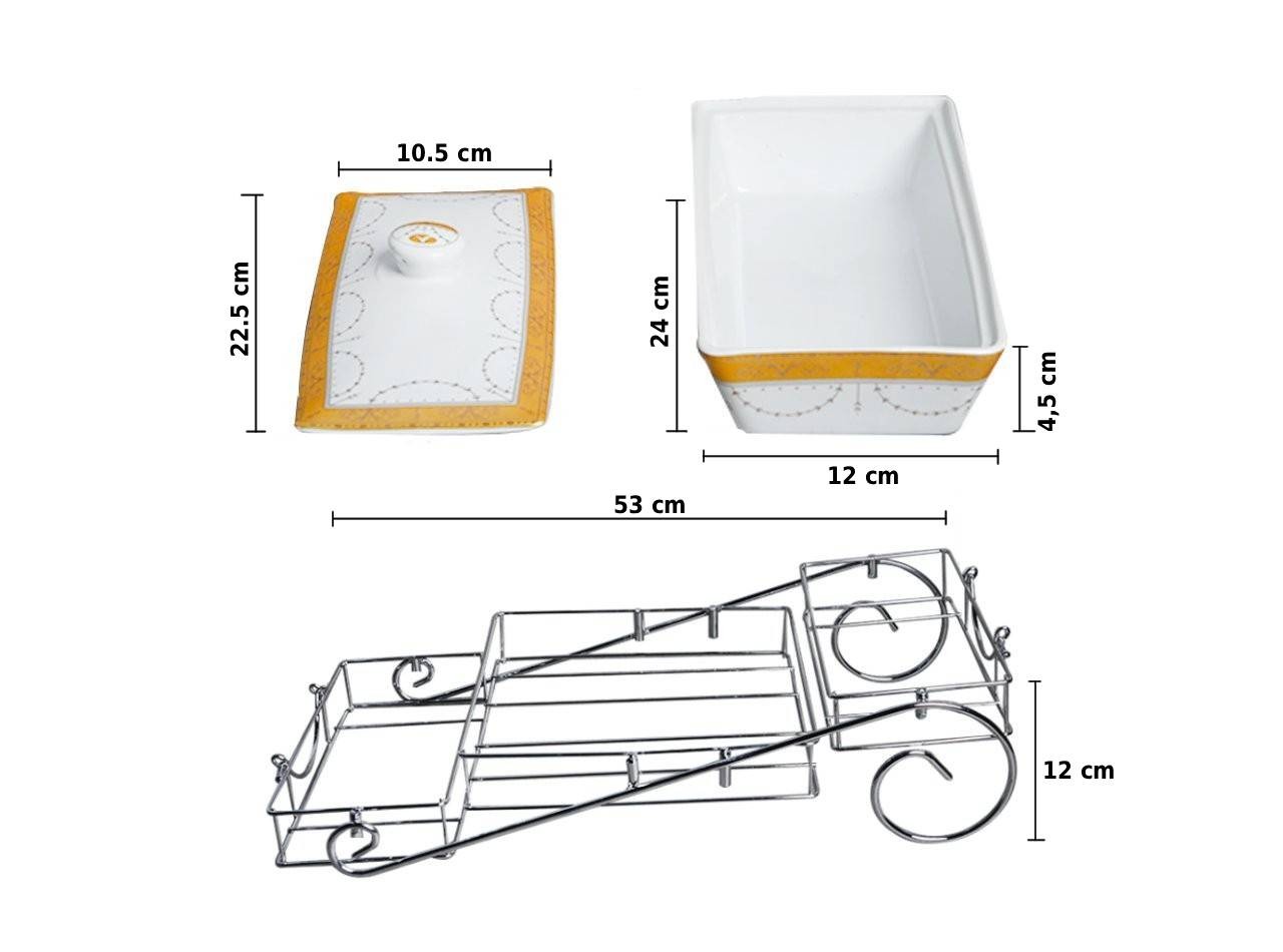 Vicenza Wadah Saji dengan Rak Padi B808